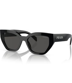 From Prada&#x2C; these sunglasses feature:PR A09SF55-X 55mm Butterfly sunglassesLens color/frame color: black/dark grey frameMaterial: acetate lens Material: standard plastic  RX-able Imported. Cute Sunglasses Women, Glasses Sunglasses, Trending Sunglasses For Women, Black Sunnies, Black Formal Sunglasses, Prada Glasses Sunglasses, Designer Sunglasses For Women, Black Sunglasses Aesthetic, Women Sunglasses