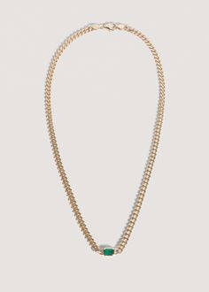 alt="Capri Curb Chain Necklace III Luxury Gold Emerald Necklace With Delicate Chain, 14k Gold Emerald Pendant Necklace, Luxury Ethical Emerald Pendant Necklace, Luxury Yellow Gold-plated Emerald Necklace, Luxury 14k Gold Emerald-cut Emerald Necklace, Nameplate Bracelet, Emerald Set, Necklace Emerald, California House