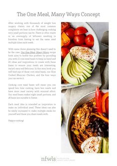 the one meal, many ways concept is featured in an article about what to eat