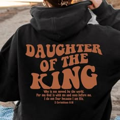 Daughter Of The King Hoodie, Aesthetic Christian Sweatshirt, Women’s Religious Shirt, Bible Verse Shirt, Christian Gifts, Church Shirt 8 oz 50/50 cotton/poly Air jet yarn creates a smooth, low-pill surface Double needle stitching Pouch pocket Unisex sizing Decoration type: Digital Print Size Chart Christen Clothing, Gifts For Christian Women Ideas, Cute Christian Gifts, Church Gifts Ideas, Christian Outfits, Christian Gift Shop, Christian Accessories, Jesus Clothes, Daughter Of The King