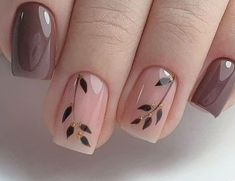 Minimalist Natural Nails Short, Leaves Nail Art, Sheer Nails, Spring Leaves, Unghie Nail Art, French Manicure Nails, Simple Gel Nails, Work Nails, Cute Gel Nails