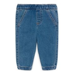 Get ready to rock the playground in style with these Garanimals Denim Joggers. These cool joggers combine the classic look of denim with the comfort of jogger pants, create the ultimate trendy and versatile piece for your little one's wardrobe. Whether he's cruising in his stroller or exploring the house, these joggers are up for any adventure. Only at Walmart. Size: 18M.  Color: Blue.  Gender: male.  Age Group: infant. Cool Joggers, Baby Boy Pants, Boy Sweatpants, Jogger Pants Casual, Baby Bottoms, Casual Sweatpants, Boys Denim, Fitted Joggers, Denim Joggers