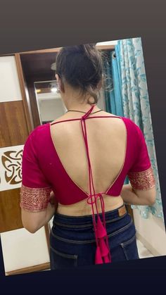 Belause Degine Back Neck Not, Assamese Blouse Design, Simple Saree Blouse Designs, Long Blouse Designs, Best Blouse Designs, Backless Blouse Designs