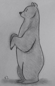 a drawing of a bear standing upright