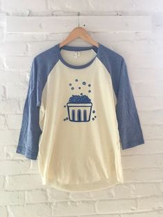 Blueberry Shirt Raglan Shirt Gardening Gift Screen Printed | Etsy Cotton Raglan Sleeve T-shirt With Screen Print, Basket Of Blueberries, Blueberry Shirt, Gardening Gift, Raglan Shirt, Screen Printing Shirts, Raglan Shirts, Blue Berry Muffins, Blue Tshirt