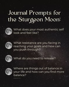 an image of the moon and its phases with text that reads, journal prompts for the