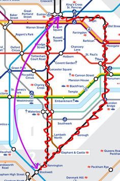 a map of the subway system with all its major stops and routes in red, yellow, blue, green, orange, and white