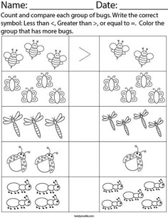 worksheet for children to learn how to draw bugs