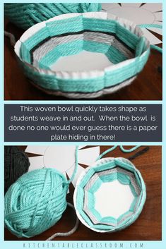 the instructions to make a bowl with yarn