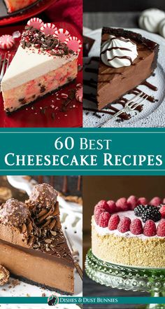 the cover of the cookbook shows different types of cheesecakes and desserts