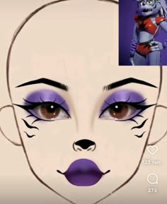 Five Nights At Freddy's Makeup, Fnaf Makeup Ideas, Fnaf Cosplay Makeup, Fnaf Makeup Looks, Fnaf Inspired Makeup, Fnaf Makeup, Fnaf Cosplays, Makeup Charts, Easy Cosplay