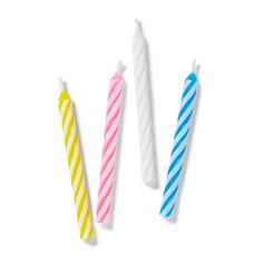 From birthdays to anniversaries to any other celebratory event, Celebration Candles from Favorite Day™ make a lovely way to top off a dessert for that special someone. This pack of 24 candles includes six in pink, six in blue, six in white and six in yellow, each with diagonal white stripes for extra festive flair. Whether you've whipped up a traditional birthday cake, a batch of cupcakes or a single brownie, this multicolored candle pack will have the recipient grinning from ear to ear when mak Single Brownie, Traditional Birthday Cake, Make A Wish, Candle Making, Birthday Candles, White Stripe, Birthday Cake, Target, Blue And White