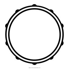 a black and white circular frame with dots on the edges, in an oval shape