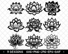 9 designs svng lotus - dxf