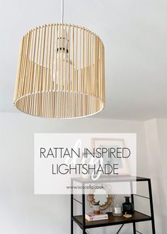 rattan inspired lightshade with text overlay reading rattan inspired lightshade