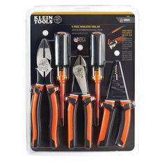 four orange and black tools are in the package, with one tool on each side