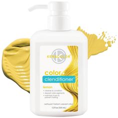 Keracolor Clenditioner Hair Dye in Lemon is a semi-permanent color depositing conditioner designed to infuse your hair with a bright, cheerful lemon yellow hue while delivering deep conditioning benefits. This 12 oz bottle provides a vivid splash of color and nourishes your hair, ensuring it remains soft, shiny, and healthy. Perfect for adding a playful touch or experimenting with a bold new shade, this Clenditioner offers an easy and temporary way to enhance your hair color. Naturally Lighten Hair, Keracolor Clenditioner, Color Depositing Conditioner, Lighten Hair Naturally, Revlon Colorsilk, Semi Permanent Hair Color, How To Lighten Hair, Deep Conditioning, Permanent Hair Color