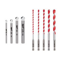 the tools needed to drill holes are in red and white striped straws, which are lined up next to each other