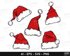 santa claus hat svg clipart for christmas and new year's eves