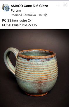 a ceramic mug is shown on the instagram page for an article about how to use it