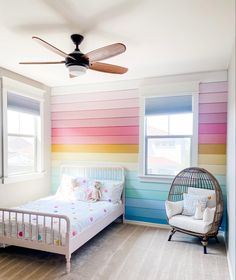 Rainbow, toddler, shiplap, decor, kids room, play room, colorful, baby, nursery Fun Pink Bedroom, Rainbow Color Wall, Farmhouse Rainbow Bedroom, Shiplap Rainbow Wall, Rainbow Theme Bedroom Ideas, Rainbow Toddler Room Girls Bedroom, Shiplap Kids Bedroom, Rainbow Wall Design, Colorful Shiplap Wall