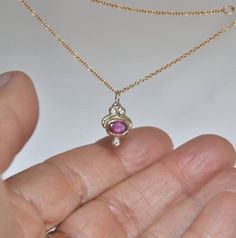 Dainty Gold Necklace, Ruby Pendant , Small 14K gold Necklace , Solid gold Necklace , Ruby Necklace , Small Diamond Necklace, Ruby Necklace Designs, Small Gold Necklace, Gold Ruby Necklace, Diamond Necklace Simple, Round Diamond Pendant, Necklace Ruby, Tiny Pendant, Gold Necklace Simple