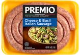 a package of cheese and basil italian sausage