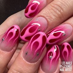 Let's explore some amazing summer gel nail ideas that will make your fingertips shine. When it comes to summer, one of the best ways Air Brush Nail Designs Art, Chrome Flame Nails, Nails Designs Autumn, Air Brush Nails, September Nails Designs, Fall Nails Ideas Autumn, Gel Nail Ideas, Flame Nails, Fall Nail Ideas