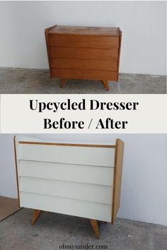 an upcycled dresser before and after