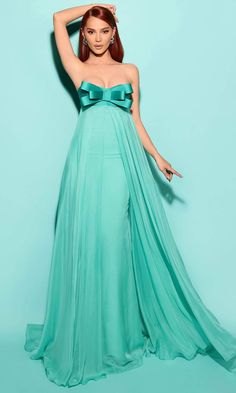 Tarik Ediz 53183 - Bow Accent Sweetheart Evening Gown Empire Waist Gown, Empire Silhouette, Cinderella Divine, Mermaid Evening Gown, Tarik Ediz, Trumpet Dress, Evening Dresses With Sleeves, Dress Purchase, Empire Waist