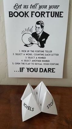 an origami book fortune telling if you dare to get it's tell you your book fortune