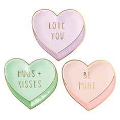 Pastel Candy Heart Lunch Plates 9ct | The Party Darling Heart Shaped Plates, Heart Plates, Heart Shaped Paper, Valentine Plates, Kids Valentine Party, Heart Plate, Valentines Party Decor, Valentinstag Party, Valentine Messages