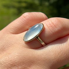 Gorgeous Ethereal Moonstone Stamped And Tested 14k Size 4.5 And Sizable 4.1g Stone Measures Approx 16x7mm A Magical Glow. Pre Loved Condition Gold Moonstone Ring, Ring Color, Moonstone Ring, Womens Jewelry Rings, Moonstone, Size 4, White Gold, Women Jewelry, Stamp