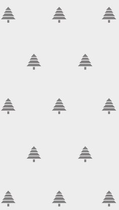 a gray and white wallpaper with small trees on the bottom, in different sizes