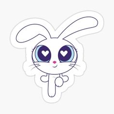 a cute bunny with big eyes sticker