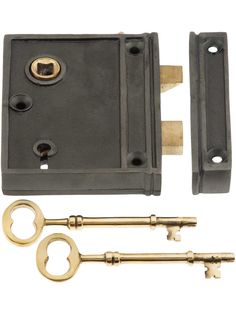 an image of a door lock and two keys