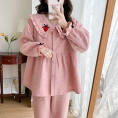 Cute Pajamas For Women Korean, Cute Night Outfits, Kawaii Winter Sleepwear, Kawaii Pink Sleepwear For Bedtime, Kawaii Cotton Sleepwear For Winter, Kawaii Cotton Sleepwear For Bedtime, Cotton Night Dress, Dynasty Outfits, Sleepwear Fashion