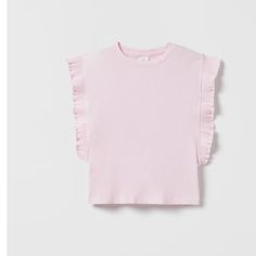 Brand New Cute Spring Tops For Playwear, Cute Spring Playwear Tops, Cute Zara Tops For Playwear, Casual Pink Zara Tops, Spring Short Sleeve Tops For Playwear, Zara Spring Tops, Zara Spring Tops For Everyday Wear, Pink Tops For Playwear In Spring, Zara Casual Tops For Playwear