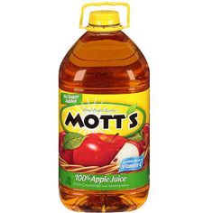 a bottle of mott's apple juice