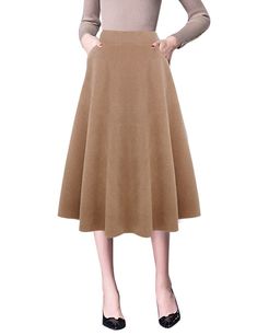 PRICES MAY VARY. High waist with elastic waistband on the back Side pockets and side invisable zipper fly Below the knee length, mid calf wool skirts Wool blended fabric, classic plaid pattern, and new add solid color, suitable for spring/fall/winter Wool skirts for womens vintage aline flared pleated maxi midi long skirts Church Skirts, Cashmere Skirt, Long Wool Skirt, Classic Skirts, Long Skirts, Pleated Maxi, Midi Skirts, Wool Skirts, Pleated Midi Skirt