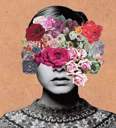 a woman with flowers in her hair art print