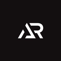 black and white logo with the letter r in it's center, on a dark background