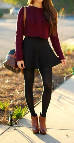 Outfits│Ropa de Mujer - #Women - #Clothing - #Outfit Peplum Tops, Chique Outfits, Boating Outfit, Winter Leggings, Crop Top Outfits, Thanksgiving Outfit, Black Tights, Looks Style