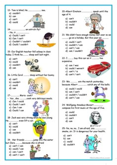 an english worksheet with pictures and words