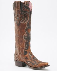 Miss Macie Women's Martina Cowgirl Boots - Snip Toe , Brown Cowgirl Boots Sparkly, Prom Boots, Blingy Shoes, Country Shoes Boots, Tall Cowgirl Boots, Cowgirl Closet, Cowgirl Boots Wedding, Classic Black Boots, Embroidery Boots