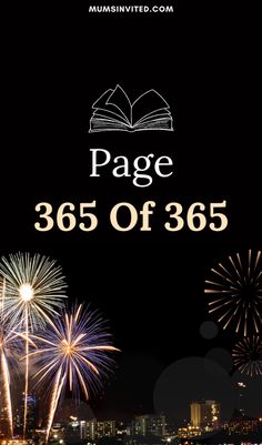 fireworks are lit up in the night sky with text reading page 350 off365