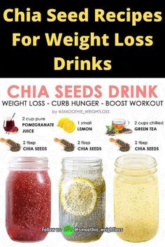 Chia Seed Drinks, Smoothies Vegan, Seed Recipes, Chia Seed Recipes, Healthy Drinks Recipes, Diet Vegetarian, Fat Burner Drinks, Water Recipes