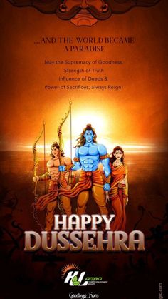 the poster for happy dussera, which is being used as an advert