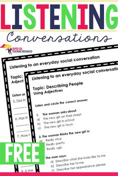 a poster with the words listening conversations on it