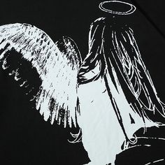 A fallen angel, as they say. DETAILSMaterial: CottonCollar: O-Neck Angel Wings Graphic, Cartoon Angel, Shirt Design Template, Streetwear Japanese, Harajuku Men, Tshirt Streetwear, Y2k Fall, T Shirt Design Template, Japanese Harajuku